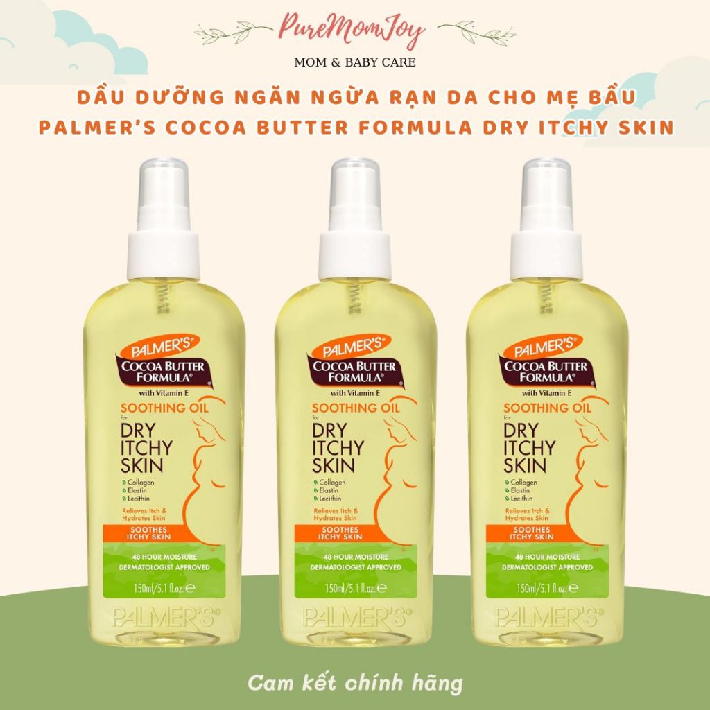Dầu Dưỡng Rạn Da Cho Mẹ Bầu Palmer’s Cocoa Butter Formula Dry Itchy Skin 150ml của Mỹ
