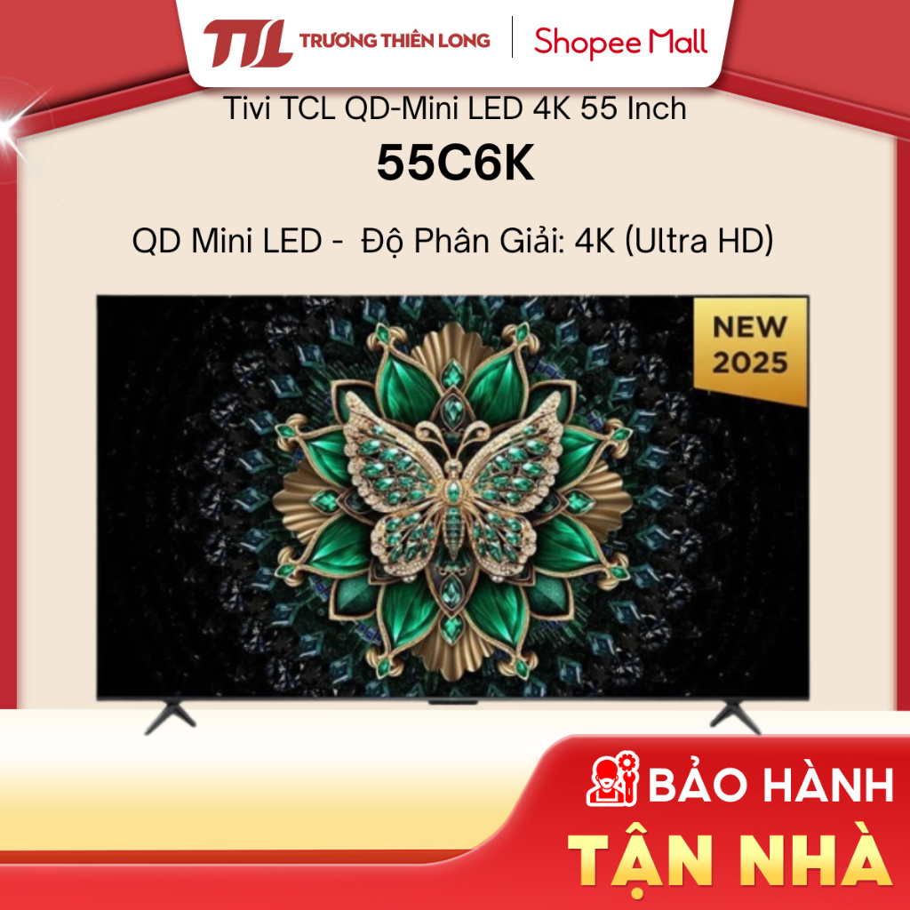55C6K - Google Tivi QD-Mini LED TCL 4K 55 inch 55C6K [TOÀN QUỐC]