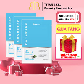  Combo 10 - 20 Miếng Mặt Nạ Dưỡng Trắng Da Co & K'lear Kombucha B5 + HA Sheet Mask   Auth Hàn Quốc   
