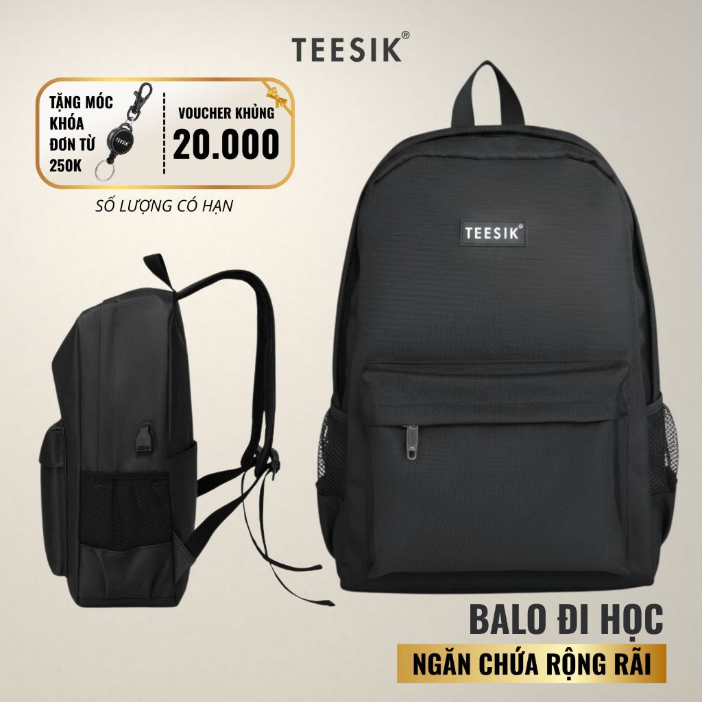 Balo nam balo nữ TEE SIK ba lô đi học đựng laptop 15 In nhiều ngăn BL16