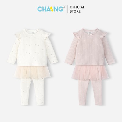 [CHAANG 12M-4Y] Bộ quần áo dài legging tutu Harvest cho bé gái