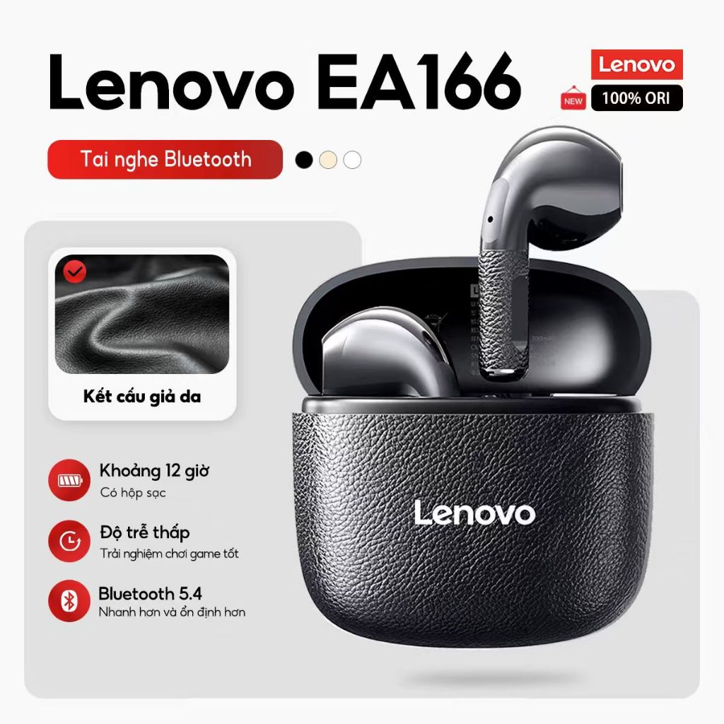 Lenovo Earbuds EA166 True Wireless Headphones   Bluetooth 5.4  HD Stereo HIFI   Low Latency   Built-
