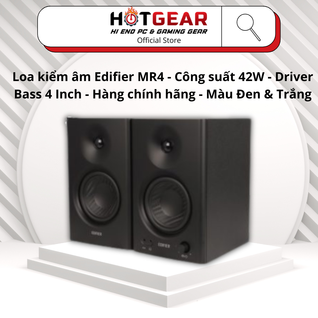 Loa kiểm âm Edifier MR4 - Công suất 42W - Driver Bass 4 Inch - Hàng chính hãng - Màu Đen & Trắng