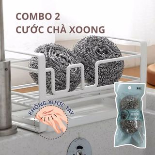 Gói 2 cước rửa xoong nồi, cước chùi nồi chống xước tay EC Life 1006-2