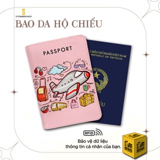  Bao Da Hộ Chiếu STORMBREAKER - Ví Đựng Passport Stickers Travelust - Thêm Tên Cá Nhân - Màu Sắc Đen-Nâu-Kem - PPT141 