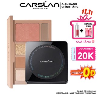  Combo bảng phấn mắt Carslan 10 ô đa sắc + phấn nén Carslan nền mịn kiềm dầu hiệu quả 