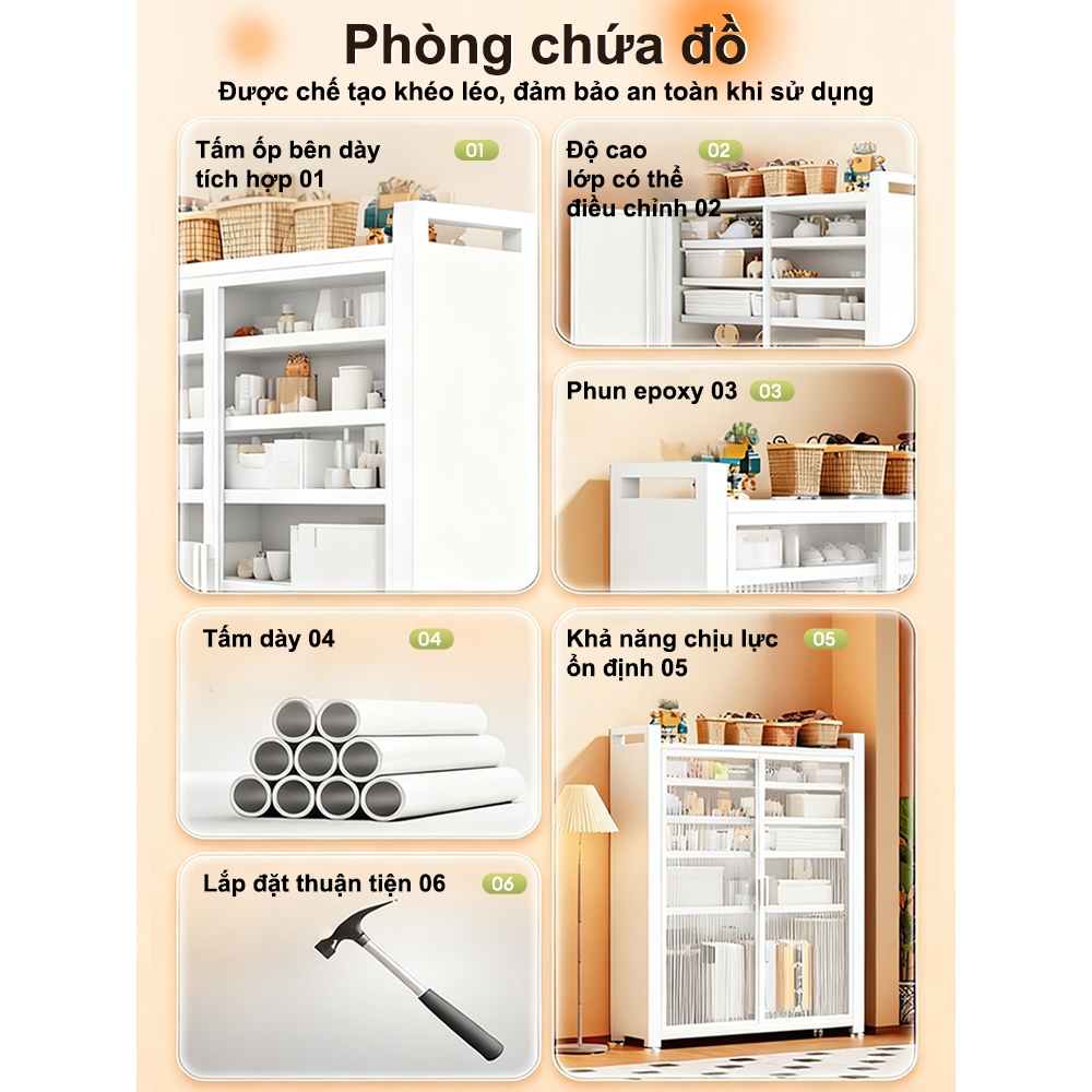 ALVIN Tủ bếp đa năng làm bằng thép cacbon có khả năng chịu tải 200KG | BigBuy360 - bigbuy360.vn