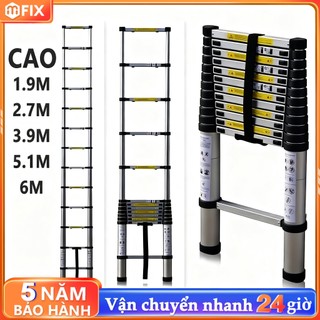  Thang Rút Đơn Chữ I A Thang Rút Nhôm Inox Rút Đơn 1.9M 2.7M 3.9M 5.1M 6M Mạnh mẽ và ổn định không gỉ Bảo hành 5 năm 