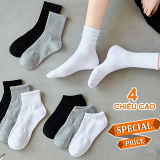 [Peinn] Tất vớ nam nữ chất liệu vải Hàn co giãn bốn chiều, kiểu dáng trơn phong cách hiện đại