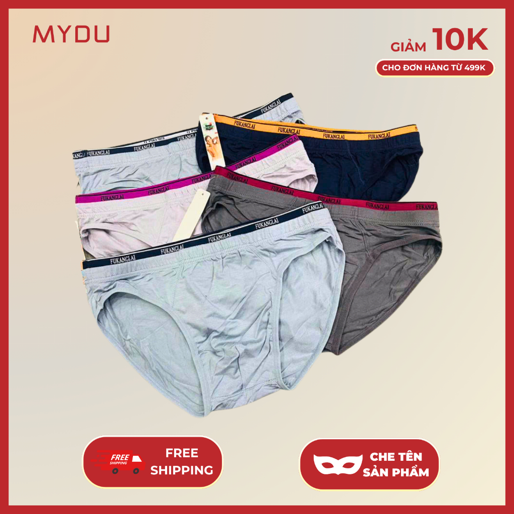 Combo 6 Quần Lót Nam Sịp, Short Cotton Mềm Co Giãn Vải Mỏng Size XL-5XL Fukanglai