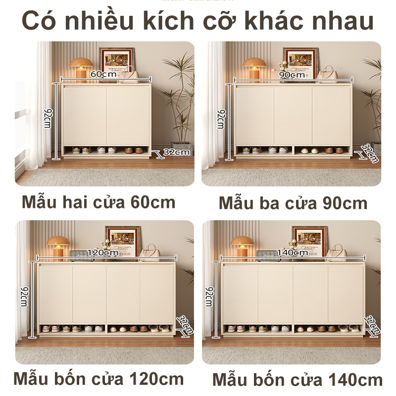 ALVIN Kệ để giày dép Tủ giày gỗ nguyên khối  màu trắng kem  sức chứa lớn  vẻ ngoài cao cấp | BigBuy360 - bigbuy360.vn