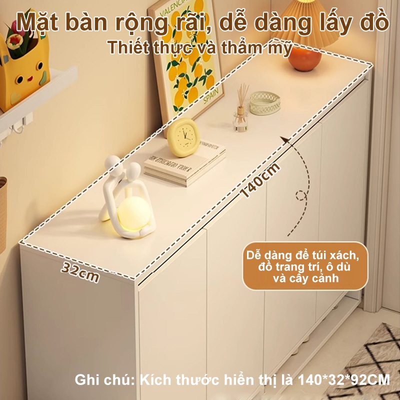 ALVIN Kệ để giày dép Tủ giày gỗ nguyên khối  màu trắng kem  sức chứa lớn  vẻ ngoài cao cấp | BigBuy360 - bigbuy360.vn