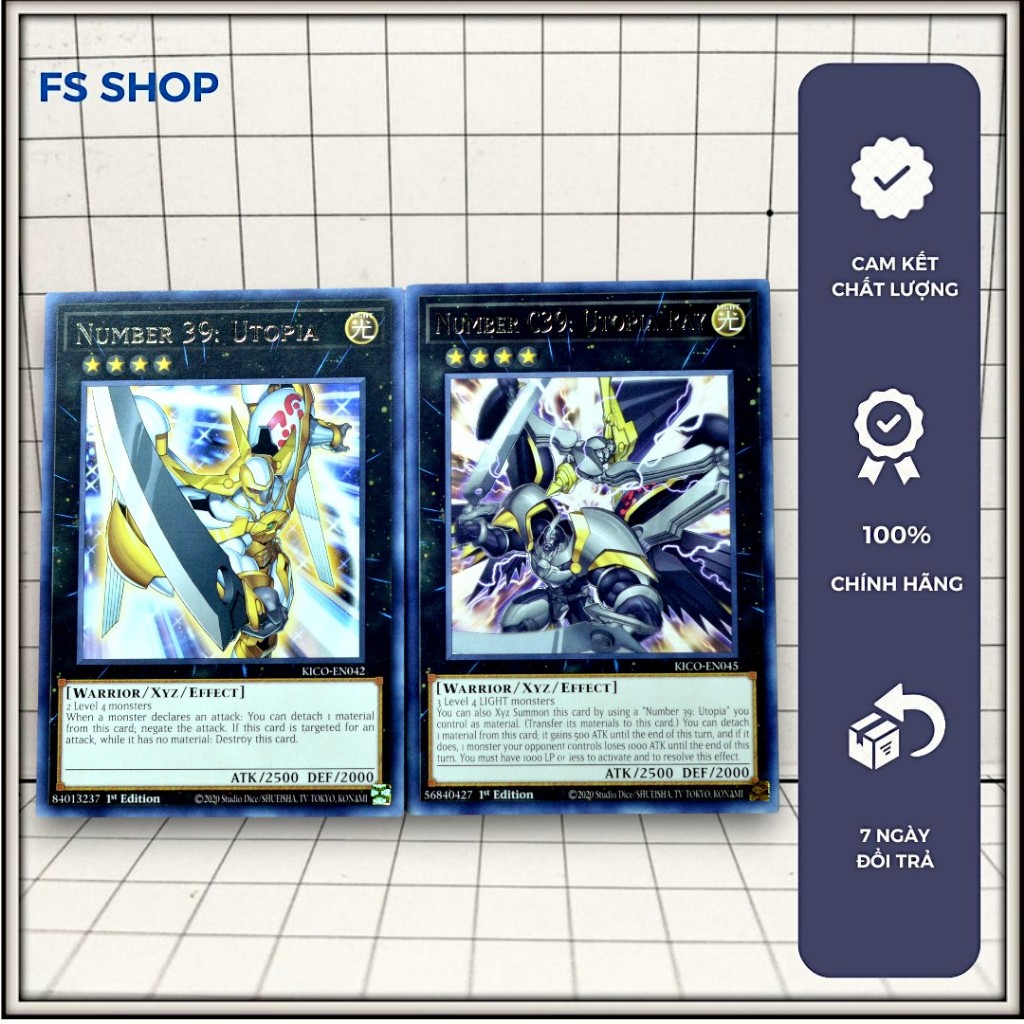 [FSshop]Thẻ bài yugioh chính hãng set 2 lá Number 39 và C39 - Rare