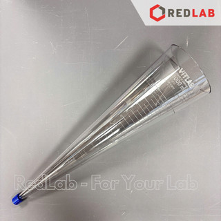 Phễu Imhoff 1000ml VITLAB code 75991, nhựa SAN, khoá PP, chia vạch xác định chất rắn lơ lửng, có VAT