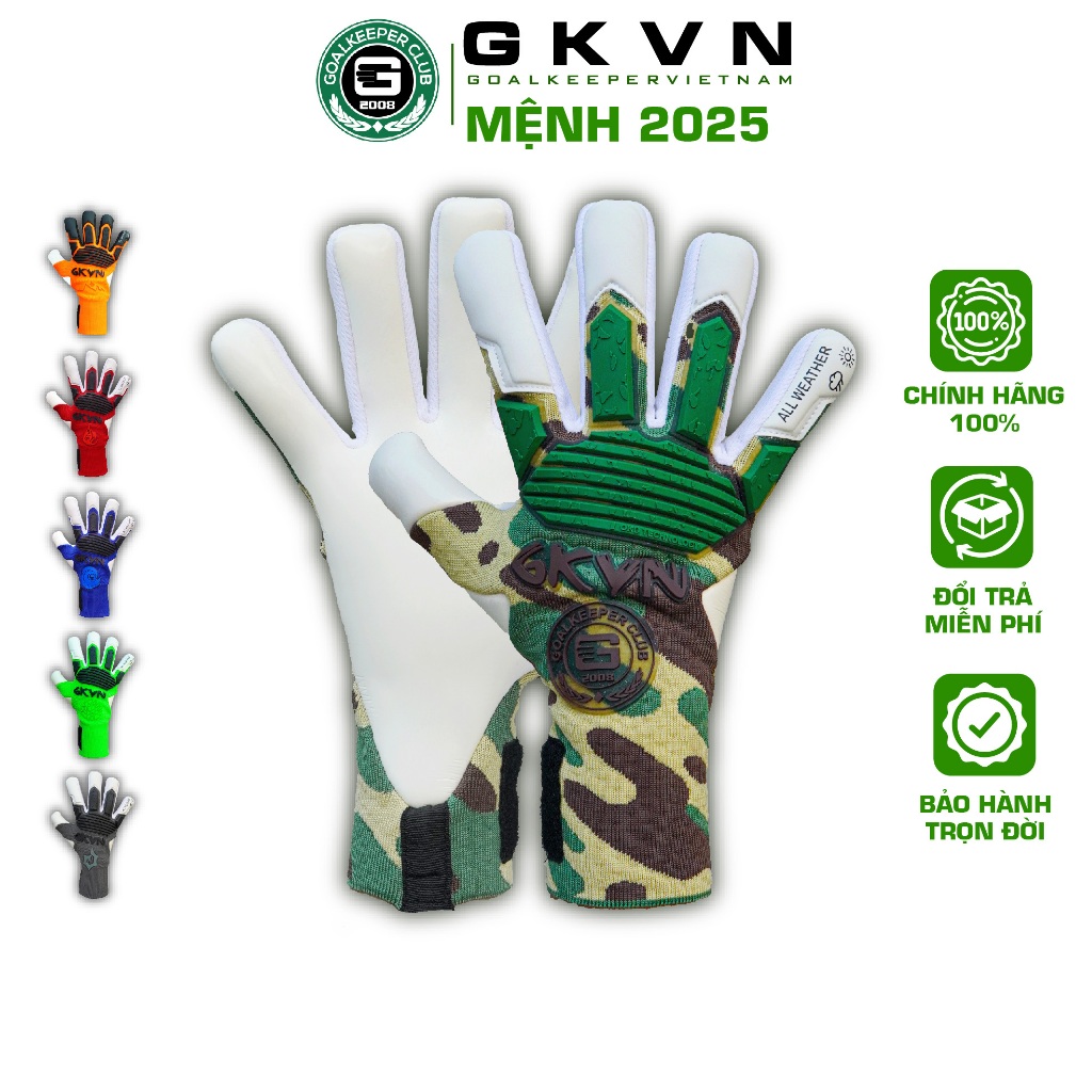 GKVN MỆNH 2025 - Rằn Ri - Găng tay thủ môn cao cấp mút CONTACT siêu dính, siêu bền (Size 7-8-9-10)