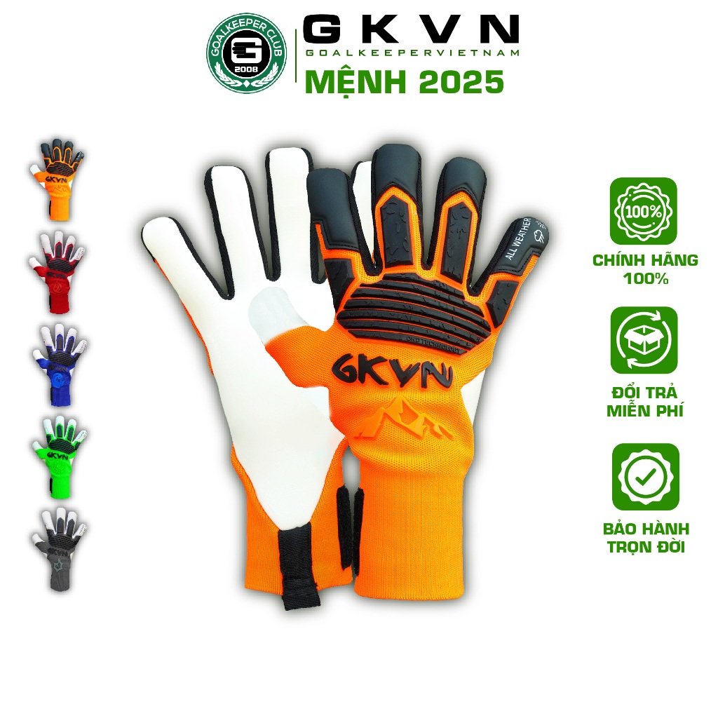 GKVN MỆNH 2025 - Mệnh Thổ - Găng tay thủ môn cao cấp mút CONTACT siêu dính, siêu bền (Size 7-8-9-10)