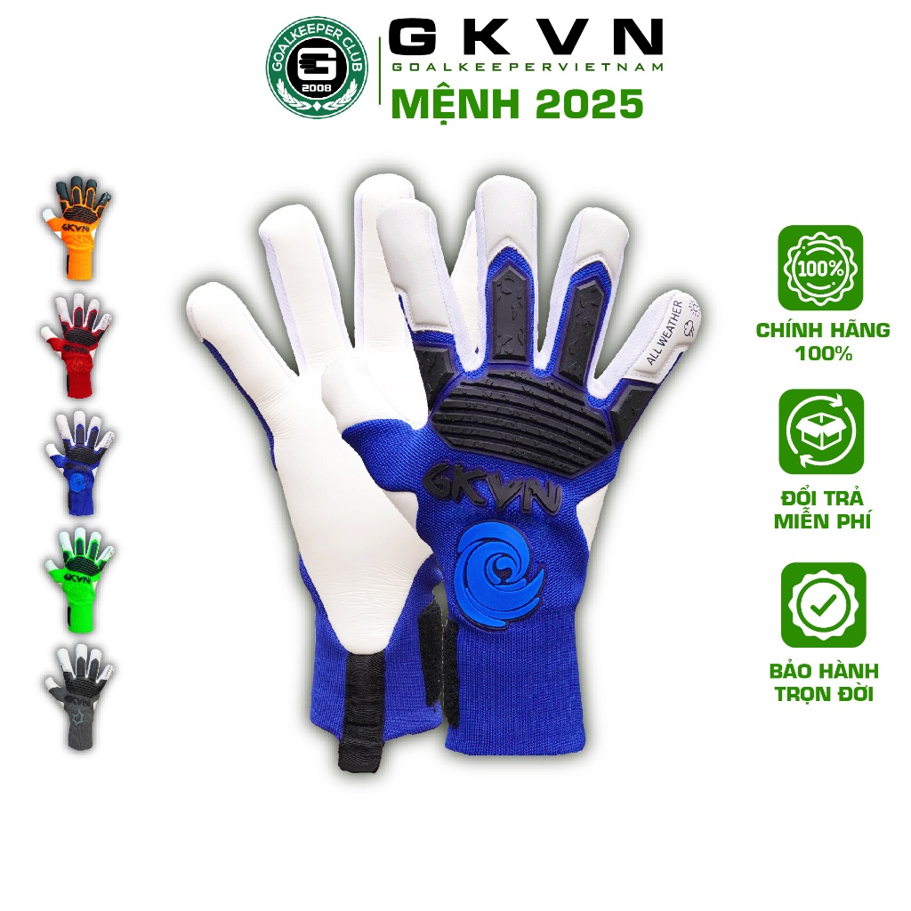GKVN MỆNH 2025 - Mệnh Thủy - Găng tay thủ môn cao cấp mút CONTACT siêu dính, siêu bền (Size7-8-9-10)