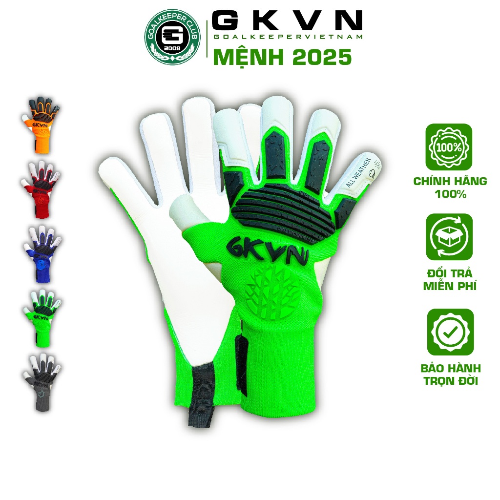 GKVN MỆNH 2025 - Mệnh Mộc - Găng tay thủ môn cao cấp mút CONTACT siêu dính, siêu bền (Size 7-8-9-10)