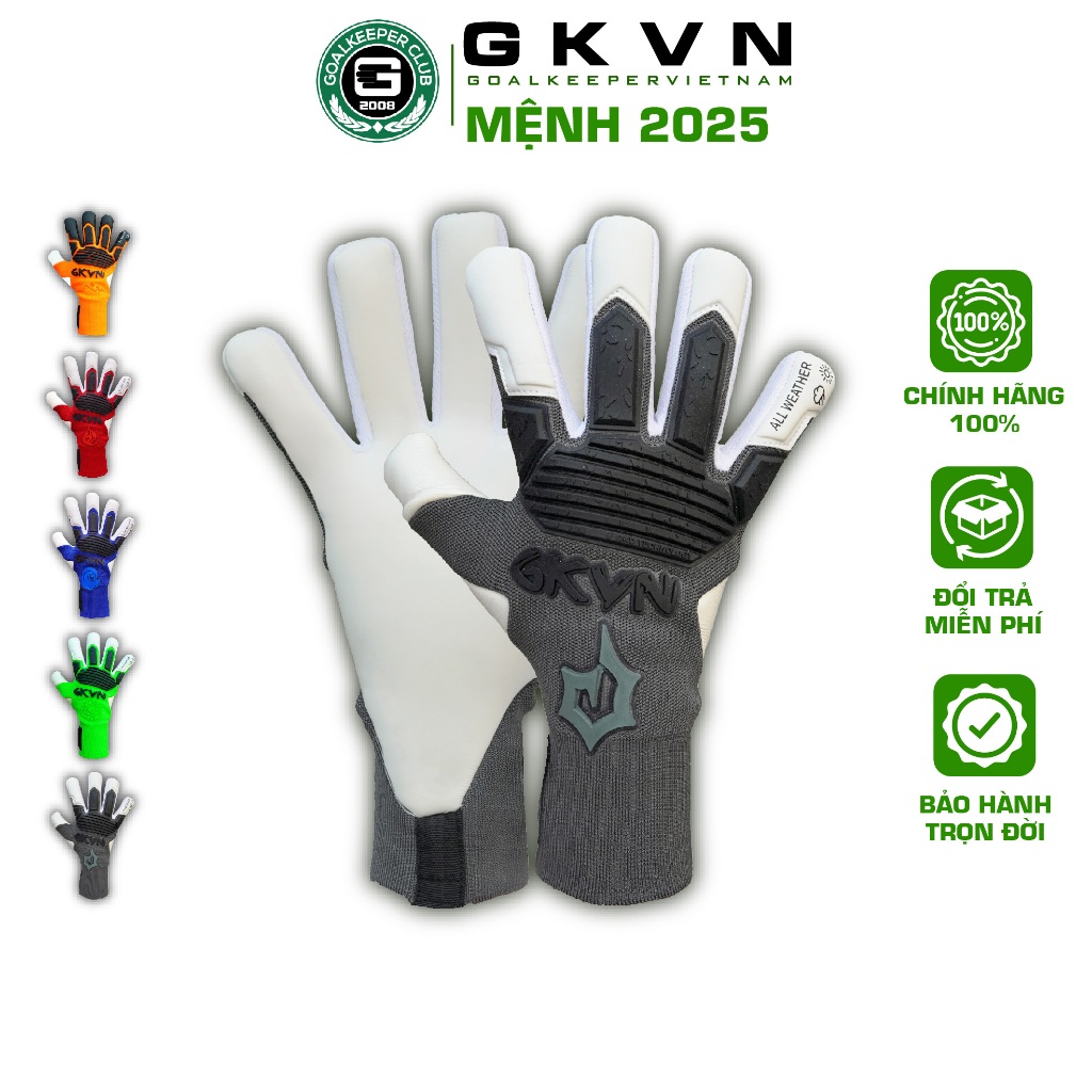 GKVN MỆNH 2025 - Mệnh Kim - Găng tay thủ môn cao cấp mút CONTACT siêu dính, siêu bền (Size 7-8-9-10)