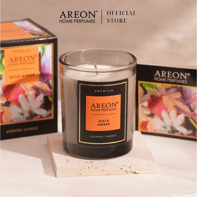 Nến thơm phòng Areon Home Candle Premium Gold Amber - Nhập khẩu chính hãng Bulgaria