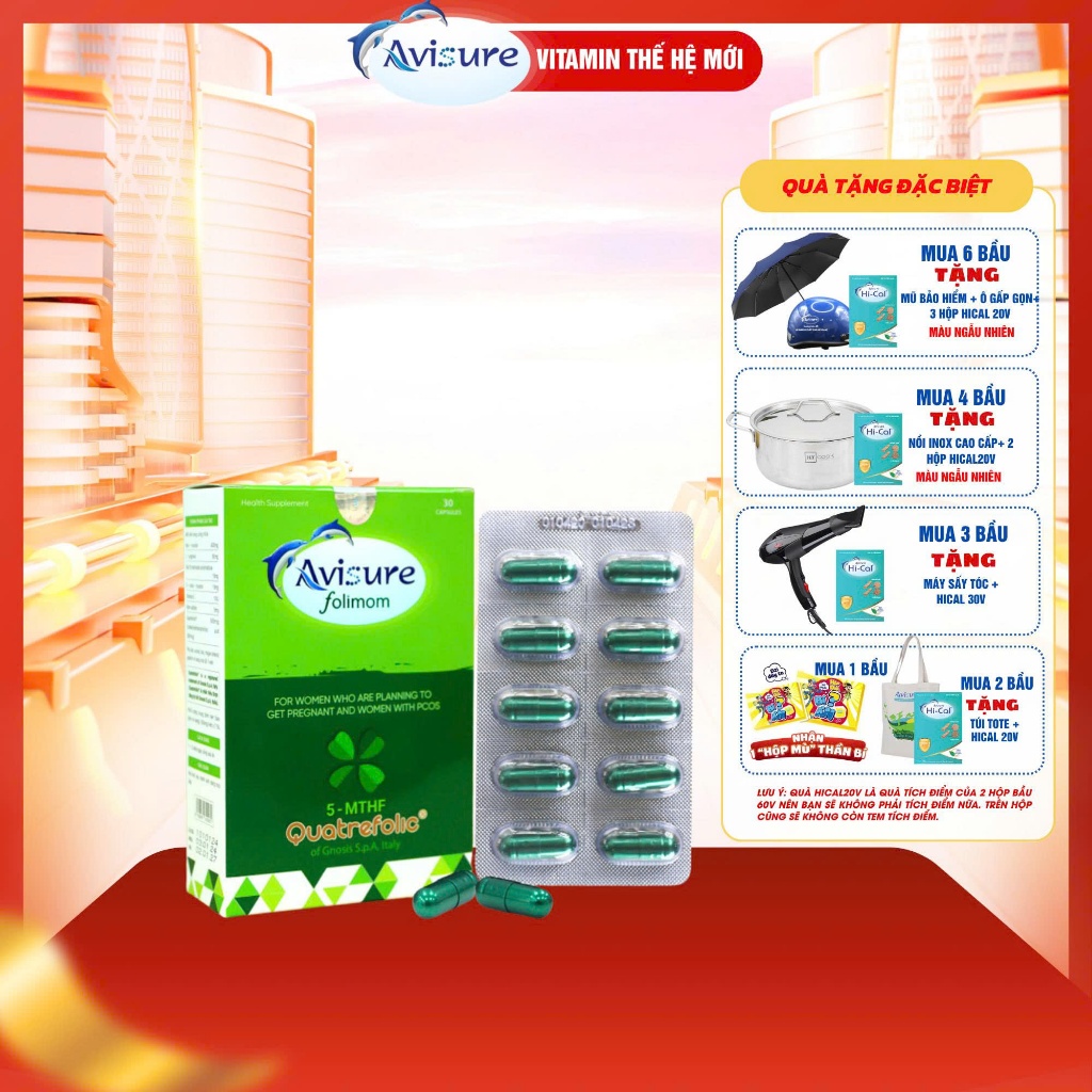 Bổ trứng đều kinh tăng khả năng thụ thai tự nhiên Avisure Folimom