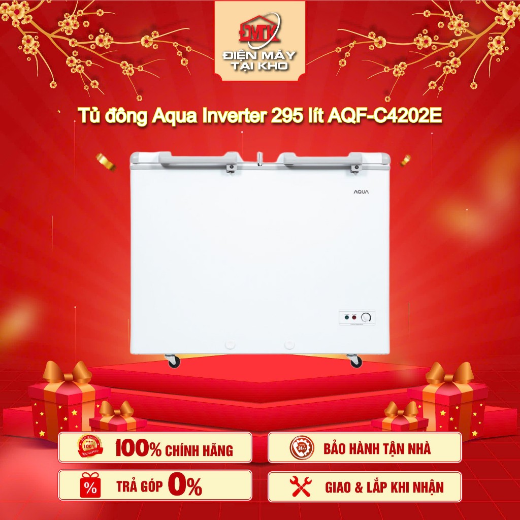 Tủ Đông Aqua Inverter 295 Lít AQF C4202E – 2 Cửa Đông/Mát – Inverter Tiết Kiệm Điện –Hàng Chính Hãng