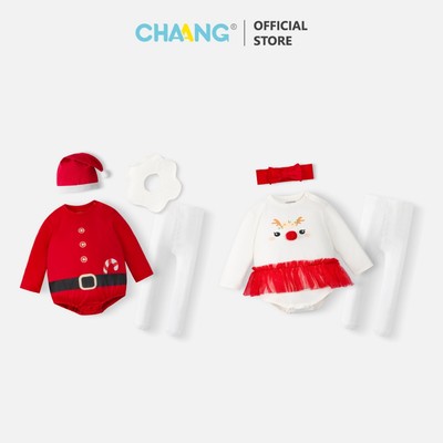 [CHAANG Xmas 0-12M] Set bộ bodychip kèm phụ kiện Harvest Holiday cho bé gái và bé trai