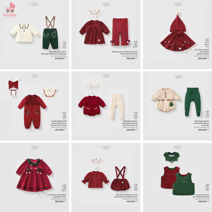 NOUS NOEL 2025 - Nous Giáng sinh cho bé trai bé gái - 0M 3M 6M 9M 12M - XMAS - Nous Noel