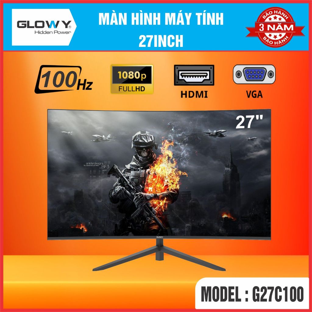 Màn hình PC GLOWY 22|24|27 Inch - Màn Hình Cong/Phẳng Mới 100% - Bảo hành 36 tháng !!! | BigBuy360 - bigbuy360.vn
