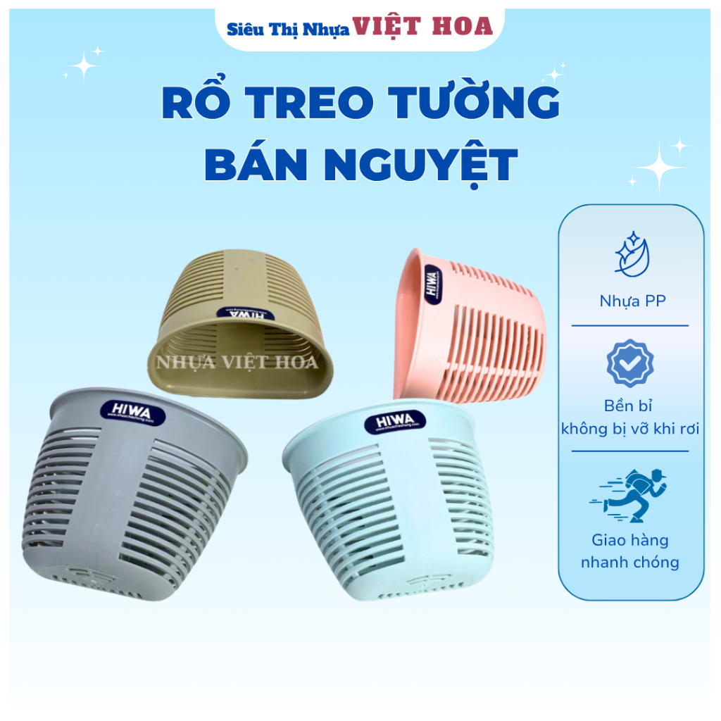 Rổ Treo Đựng Đồ Đa Năng Dán Tường, Rổ Treo Tường Bán Nguyệt Châu Hưng