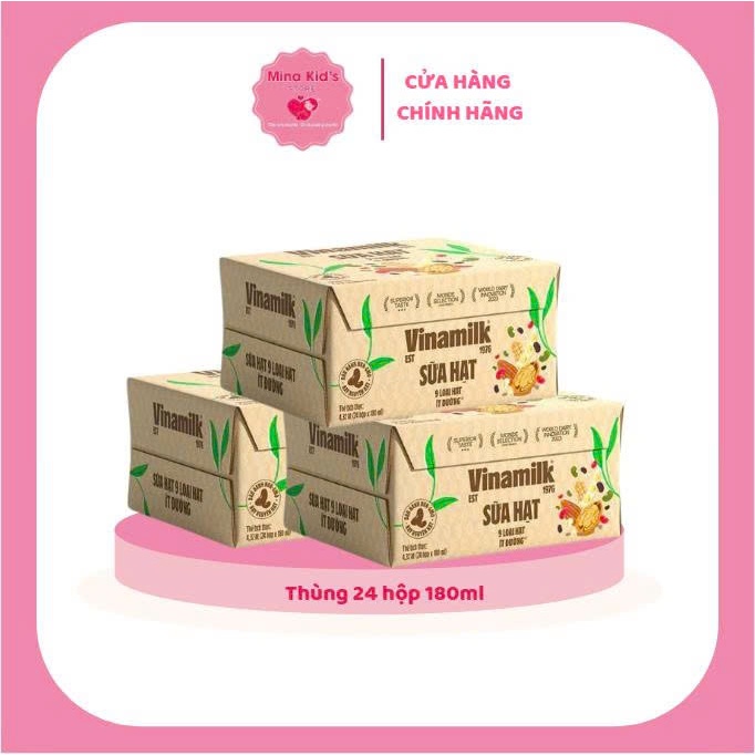 Thùng sữa hạt 9 loại hạt Vinamilk 180ml ít đường