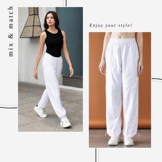  Quần Gió Nữ Livan LV25N04F306 Mặc 2 Kiểu Ống Suông Và Jogger Form Rộng Cạp Chun Rút Dây Thoải Mái Dễ Phối Đồ 
