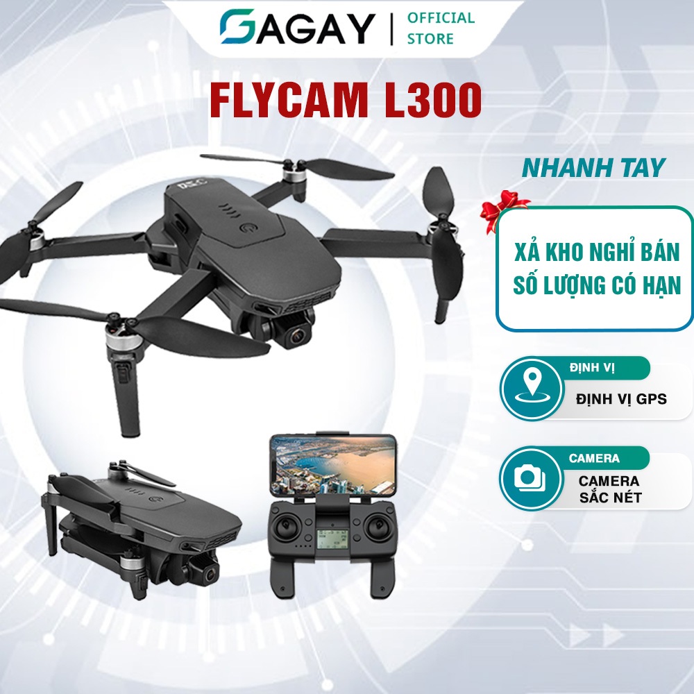 (XẢ KHO) Flycam Mini L300 Pro  Động Cơ Không Chổi Than Hình ảnh Sắc Nét Thời Gian Bay Lớn Bảo Hành 1