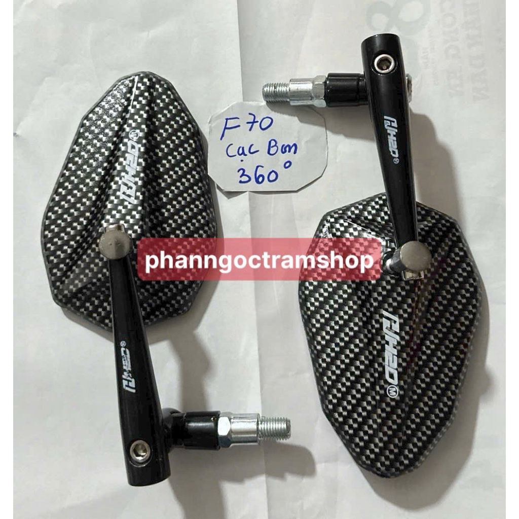 Gương kiểu F70 cacbon 360