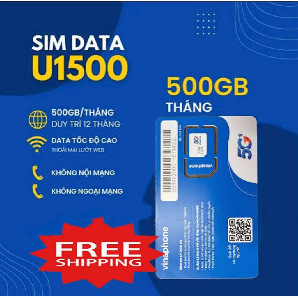 ESIM U1500 1 NĂM  500GB/THÁNG