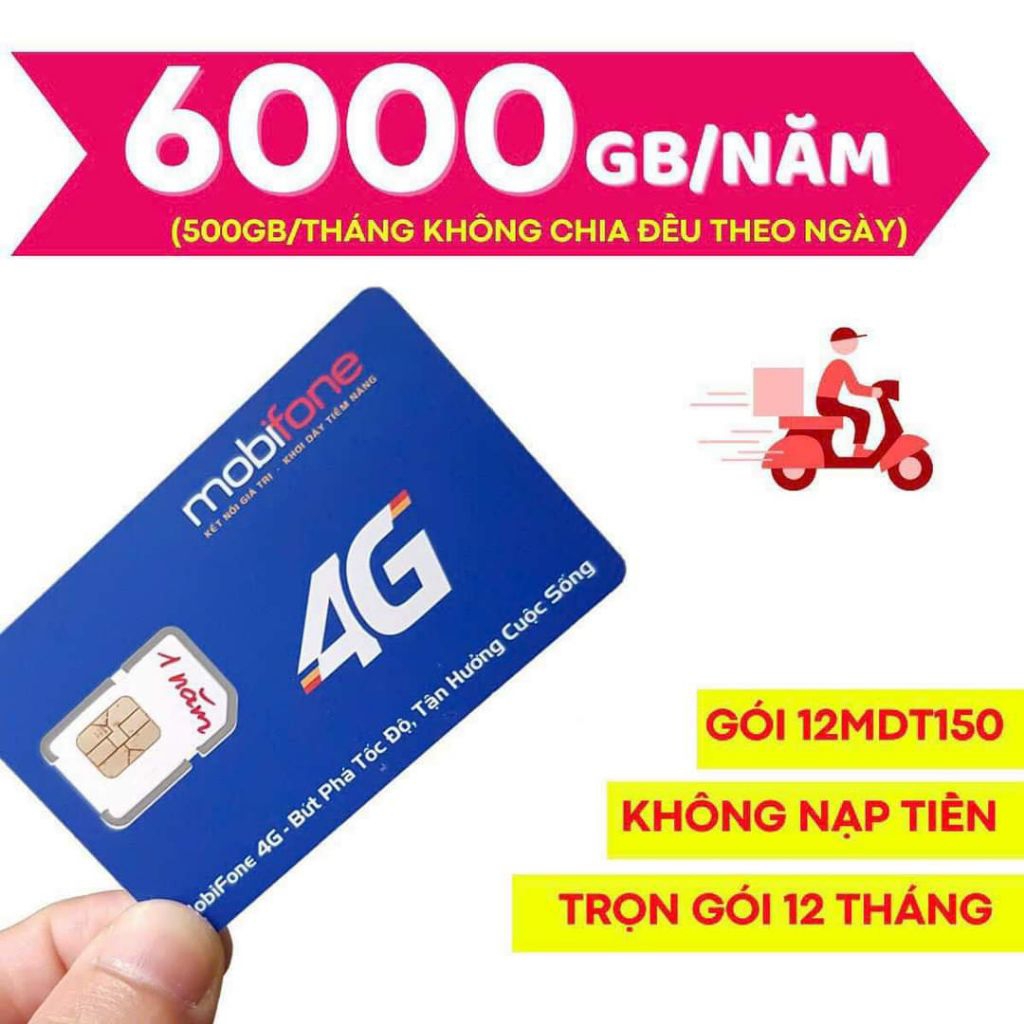Sim MDT150 500gb/tháng sài 12T