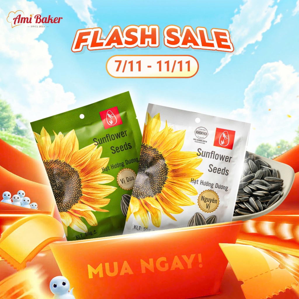 Hướng Dương Mỹ Vị Thơm Giòn - Nguyên Vị & Vị Dừa Gói 55g