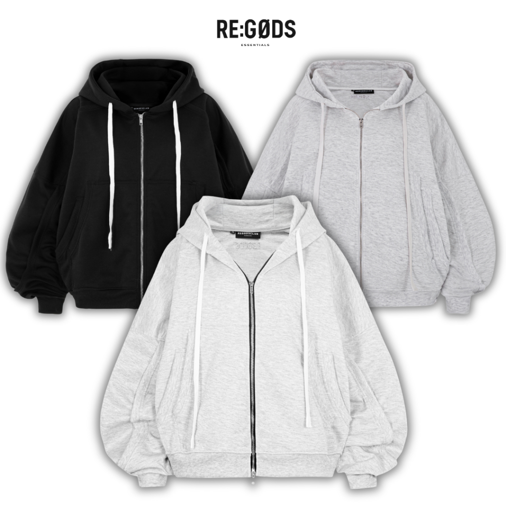 Áo khoác Hoodie zip có nón, thiết kế viền tay bo tinh tế basic vải nỉ PCG 2.0 Regods - PANEL ZIP | BigBuy360 - bigbuy360.vn