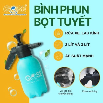 (Có Bảo Hành) Bình xịt bọt tuyết 2L/3L GOSE rửa xe ô tô xe máy áp suất mạnh cao cấp siêu bền