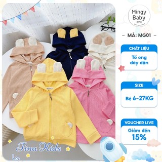  Áo chống nắng cho bé MINGY BABY Áo khoác gấu đủ size từ 6-27kg chất liệu vải tổ ong thoáng mát dày dặn 