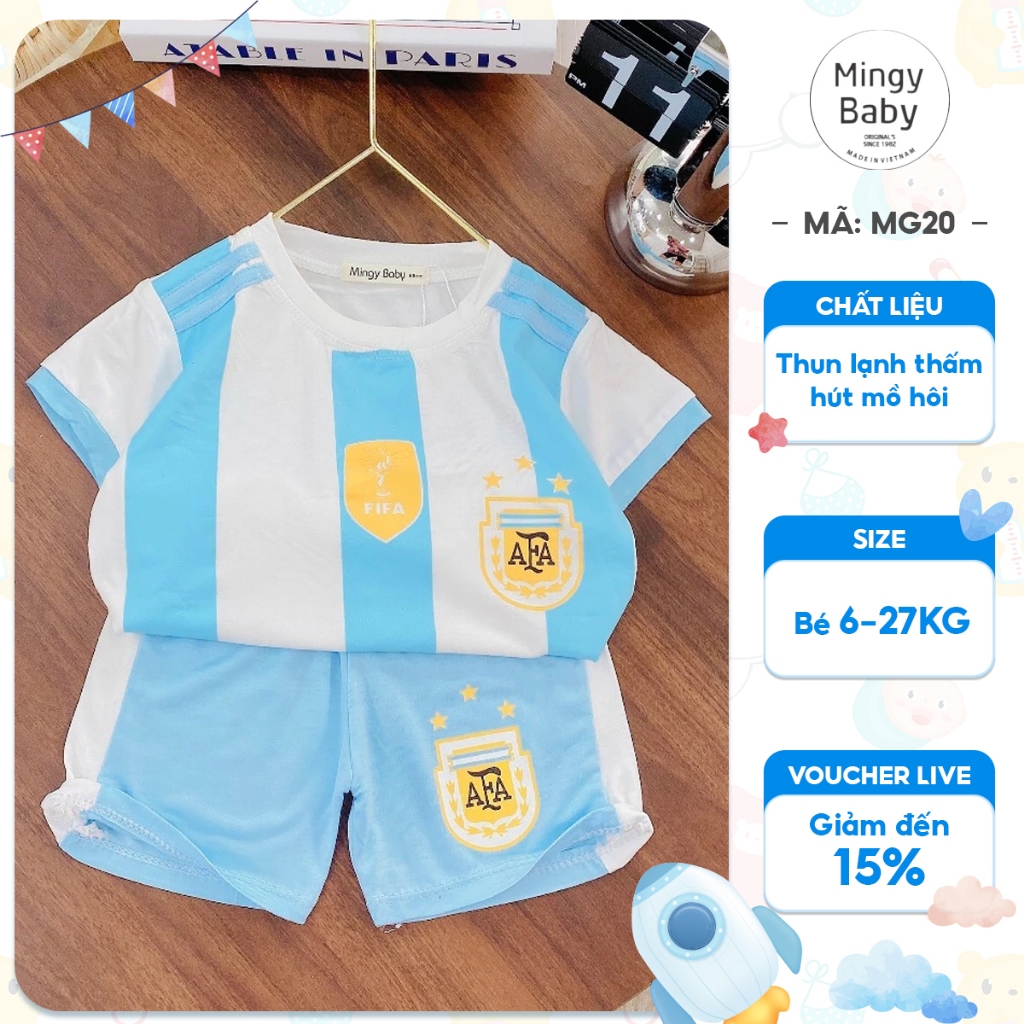  Bộ cộc tay thun lạnh đá banh cho bé mặc chơi thể thao chất thoáng mát thấm hút mồ hôi đi chơi đi học năng động 