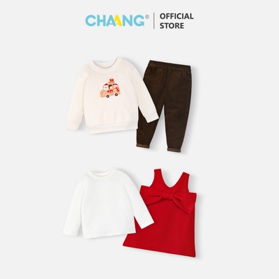 [CHAANG Xmas 12M-6Y] Set bộ đồ Giáng sinh Harvest cho bé gái và bé trai
