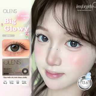   OLENS  LENS 1 THÁNG | Kính áp tròng GIÃN TRÒNG - BIG GLOWY GRAY chính hãng KOREA | LENSFORGIRLSS 