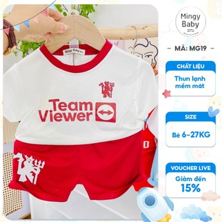  Bộ quần áo Đá banh 2 MINGY BABY chất thun lạnh in áo in quần cho bé trai bé gái 7-25kg năng động thể thao 
