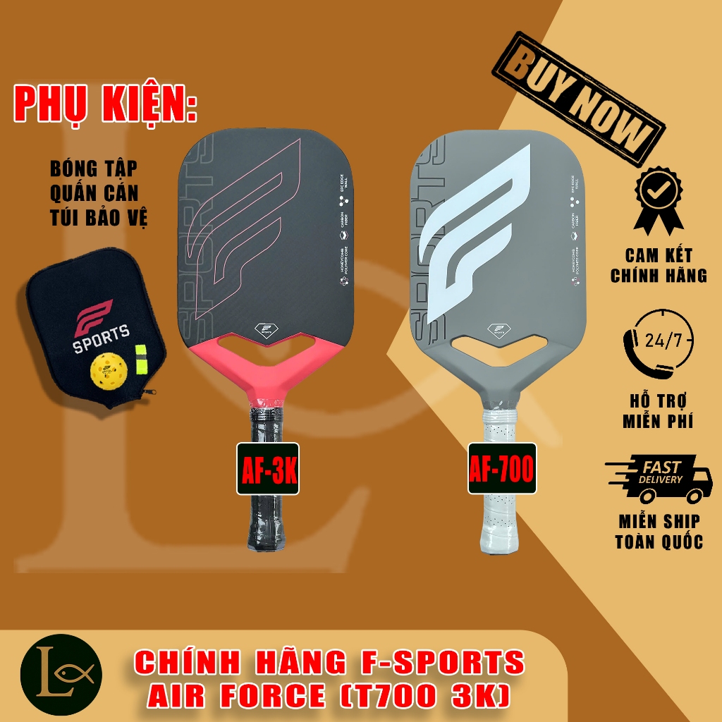 (Chính Hãng) Vợt Pickleball FSports-Airforce 14mm, Thiên Công, Đúc Nóng Liền Khối Chắc Chắn
