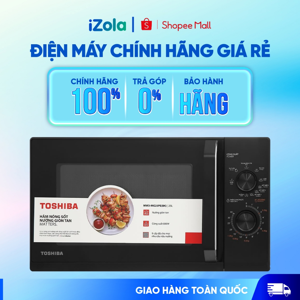 MW3-MG25PE(BK) - Lò vi sóng có nướng Toshiba MW3-MG25PE(BK) 25 lít - Hàng chính hãng