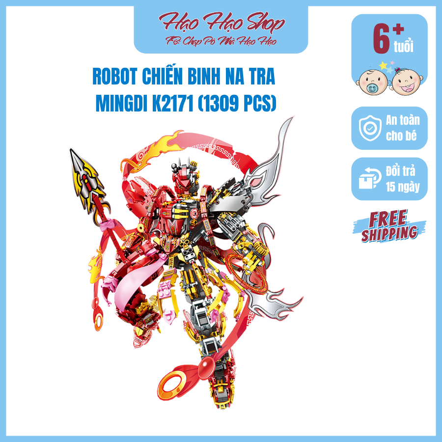 Mô hình đồ chơi lắp ráp Robot/ Nhân Vật MINGDI - cho bé >8 tuổi, các nhân vật Na Tra, Ngao Bính. MD4