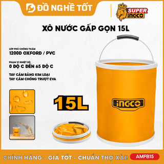 Xô nước gấp gọn INGCO AMFB15 phù hợp đựng nước trong buổi dã ngoại, du lịch, cắm trại, câu cá,..