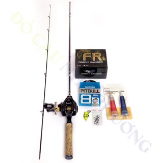  Combo Cần Câu Lure UL Máy Ngang FR200 + Tặng kèm Dầu Mỡ Tra Máy Nhái hơi Dây Pe x8 Khóa Lure 