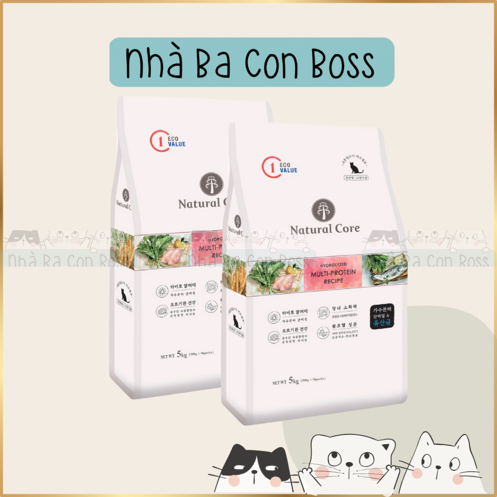 [5kg] Hạt Cho Mèo Mọi Lứa Tuổi (All Stages) Natural Core ECOC1 Đa Đạm
